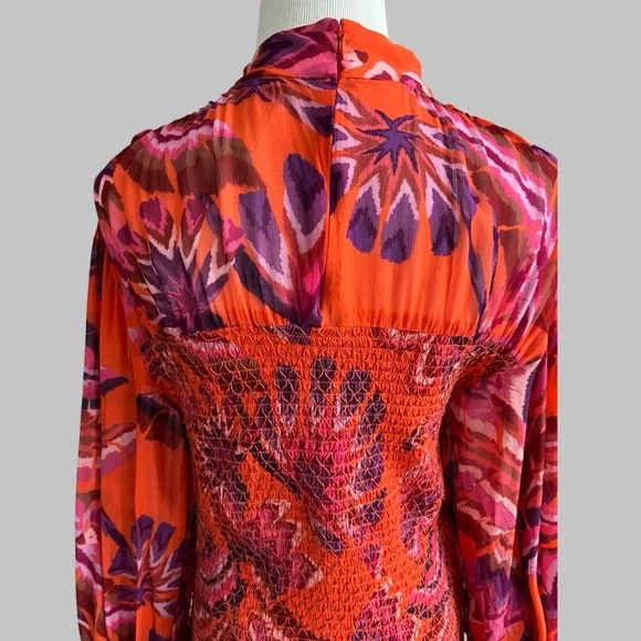 Farm Rio Chevron Forest Orange Mini 
Dress Size M - Picture 8 of 13